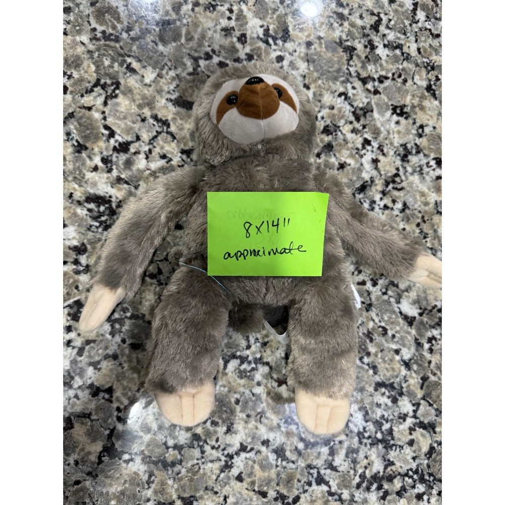 Sunlight Ltd Grey Sloth Plush Stuffed Animal 14 Inch Soft Fuzzy Toy - Picture 4 of 7